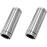 Skweawert 2PCS LM8LUU Linear Ball Bearings, 8mm Bore Dia, 15mm OD, 45mm Length with Double Side Rubber Seal Linear Rail for CNC,3D Printer