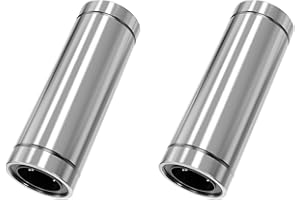 Skweawert 2PCS LM8LUU Linear Ball Bearings, 8mm Bore Dia, 15mm OD, 45mm Length with Double Side Rubber Seal Linear Rail for CNC,3D Printer