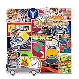 Back to The Future Stickers - Laptop Vinyl Waterproof 50 Pack Decals Suitable for Water Bottle Car Motorcycle Bicycle Bumper Skateboard Helmet Luggage Phone Case DIY Decoration Gift [No-Duplicate]