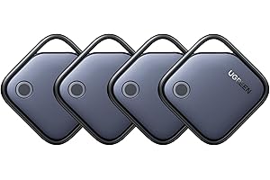 UGREEN FineTrack Smart Finder 4 Pack Compatible with Apple Find My (iOS Only), Bluetooth Air Tracker Tag for Luggage, Key Fin