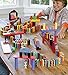 HearthSong Classic 255-Piece Wooden Domino Race Set with Dominoes, Ramp, Obstacles, and a Starting Wand