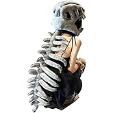 JEQHOZ Realistic Dinosaur Skeleton Costume,3D Skeleton Design Dinosaur Skull Outfit,Spinosaurus Plush Dino Outfit for Parties