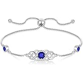 Lwsary Infinity Celtic Knot Bracelet 925 Sterling Silver Birthstone Bracelet Irish Jewelry for Women