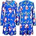 ECOWISH Women's Long Sleeve Christmas Santas Snowman Print Party Dress