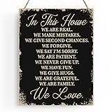 In This House Wooden Hanging Sign, House Rules