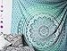 Ombre Tapestry Wall Hanging, Mandala Tapestry College Dorm Tapestry Mandala Tapestry Dorm Decor Indian Hippie Tapestry Bohemian Bedspread Bedding Beach Tapestry (Queen ( 84X85 inches approx), Green)