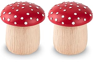 dgudgu 2 Pack Qtip Holder Organizer Mushroom Cotton Ball Holder Cotton Swab Holder Qtip Dispenser Bathroom Cotton Ball Container