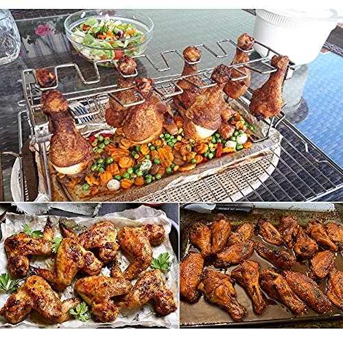 Chicken Wings UNCO Stainless Steel Chicken Leg Rack 14 Slot