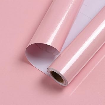 Amazon Com 15 7 X118 Pink Contact Paper Glossy Kitchen Wallpaper Pink Self Adhesive Peel And Stick Waterproof Wallpaper Removable Vinyl Film For Cabinet Countertops Furniture Home Improvement
