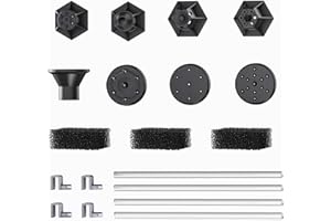YZERT Solar Fountain Attachment(Wide)-8 Nozzles, 3 Filter Cottons, 4 Fixers Rods