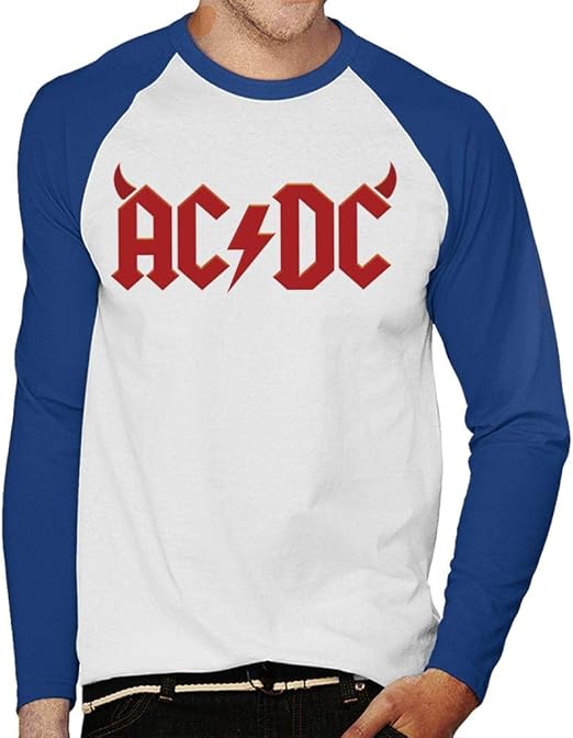 AC/DC Devil Horns Logo Men's Baseball Long Sleeved T-Shirt: Amazon.co ...