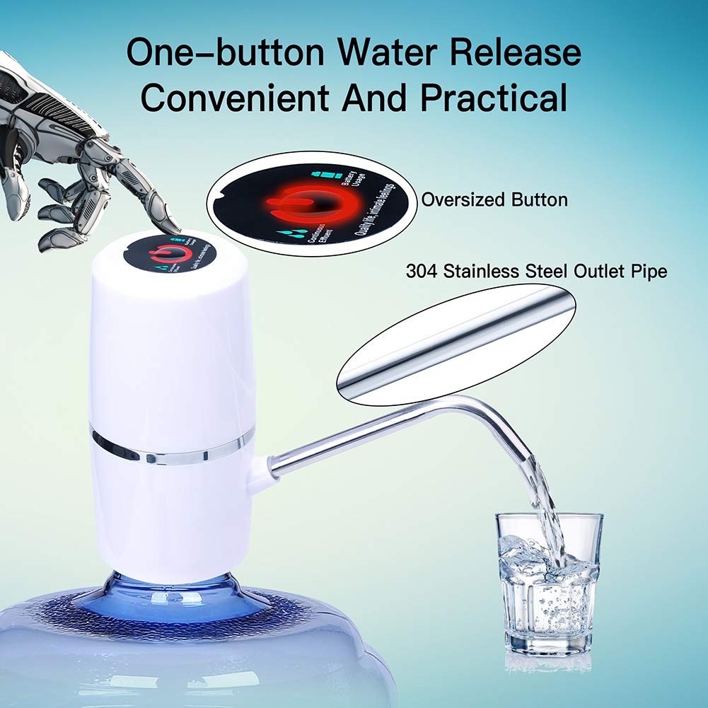 Myvision 2 Pack Electric Portable 5 Gallon Water Dispenser, Universal Micro USB Charging Water Bottle Pump, 3-5 Gallon Jug Water Dispenser with Silicone Cap (Mode 3 1pcs)