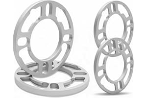LUJIANI 4 Pack Universal Wheel Spacers, 0.39" (10mm) Thick Die Cast Replacement Wheel Spacer for 4 & 5 Lugs Wheels/Rims, Fits 98 to 120mm Multiple Bolts Pattern, 4x100, 4x108, 4x110, 5x114.3, 5x120