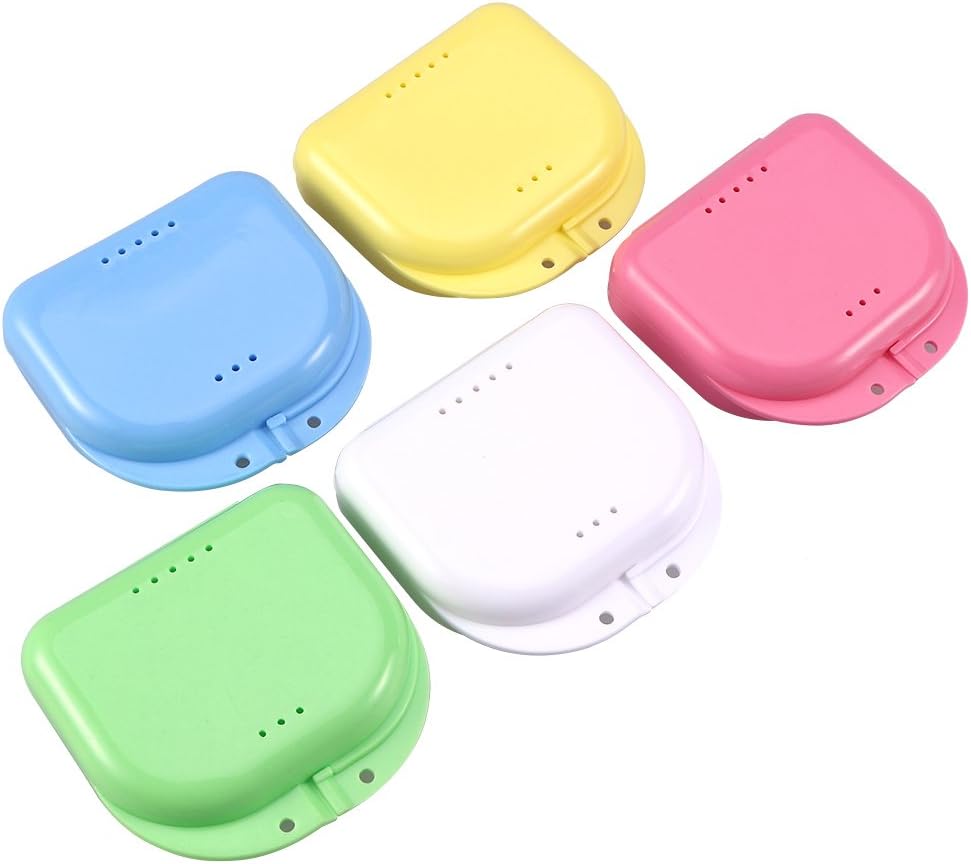 ROSENICE Box for Orthodontic Prosthetic, Braces, Dentures, Retainers, Pack of 5