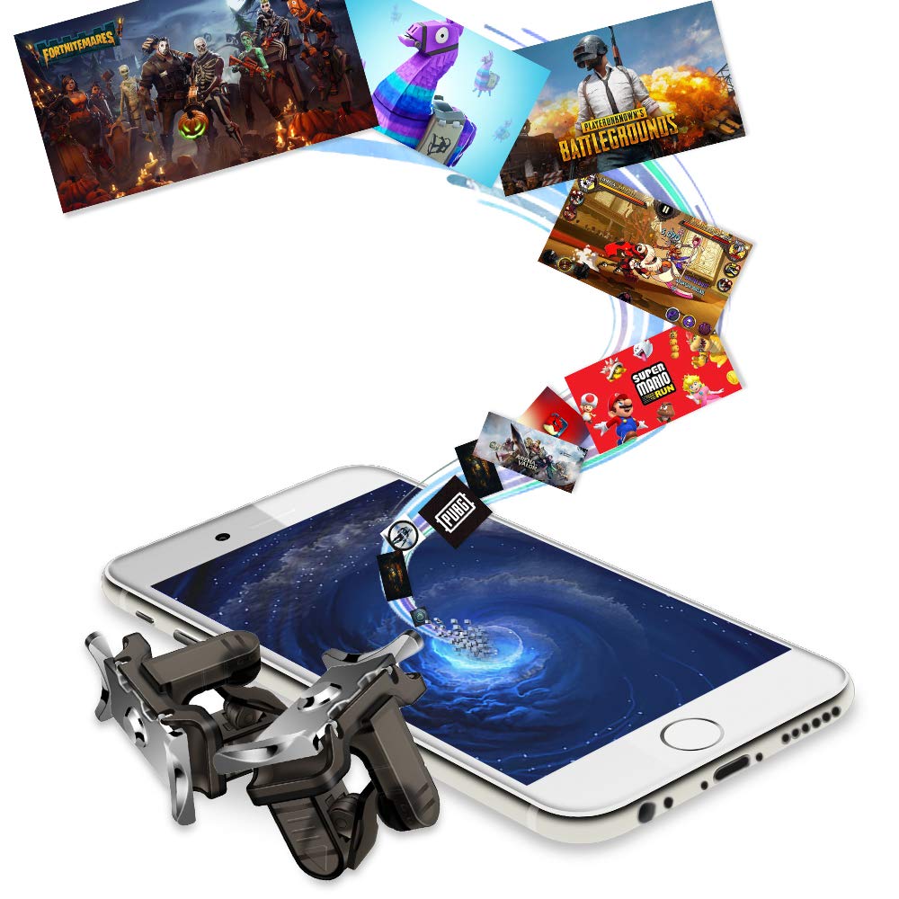 Fortnite PUBG Trigger Mobile Controller - [Upgraded Version] PUBG Mobile Trigger, L1R1 Shooter Trigger Buttons for PUBG/Fortnite/ Rules of Survival for Android & iPhone