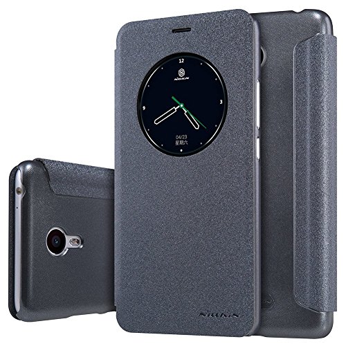 MEIZU M3 NOTE / MEILAN NOTE 3 Case, MicroP(TM) Side Flip Pu Leather Cover Pc Hard Case Shell Compatible -Retail Packaging for MEIZU M3 NOTE / MEILAN NOTE 3 (Black Leather Cover)
