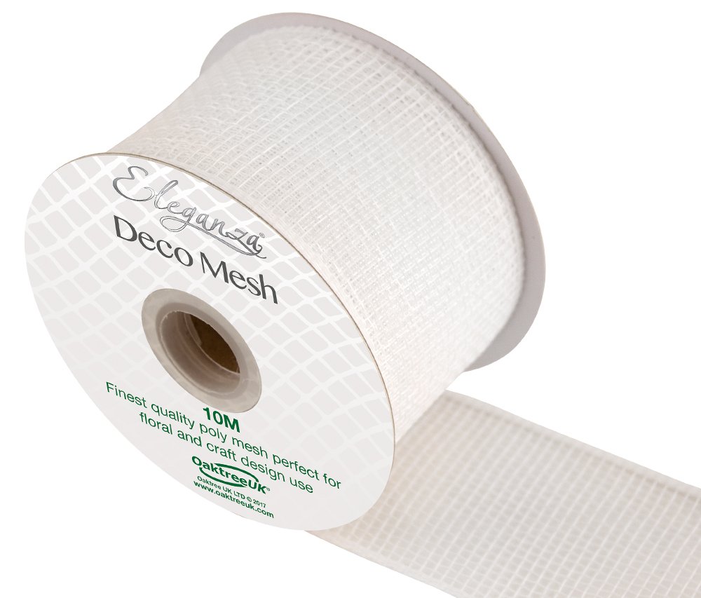 Eleganza DECO Mesh 63mm x 10m No.01, White