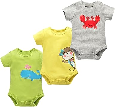 Newborn Infant Baby Girl Short Sleeve Cartoon One-piece Romper Bodysuit Jumpsuit