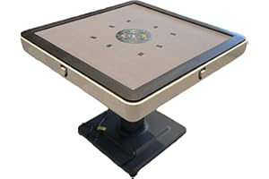 SXTL Sifang City Folding Automatic Mahjong Table, American 110V and Plug, 8ft Cable, Dining Table, Includes 3 Dices, Glass Table Cover (T650-36mm-Taiwan-Style-3Dices)