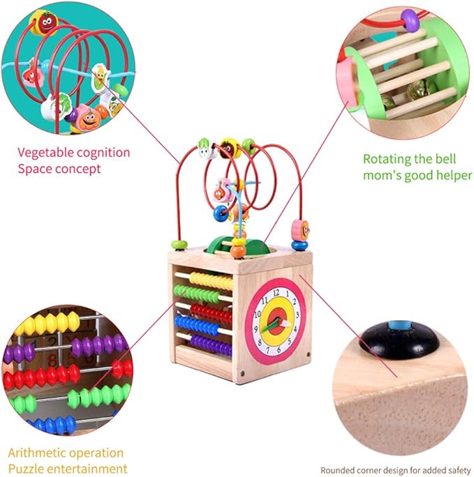 Beebeerun Cube D Activite Bebe En Bois 6 En 1 Centre D Activite Jeu D Eveil Premier Age Jouet Educatif Interactif Cadeau Pour Les Jeunes Enfants Natural Amazon Fr Jeux Et Jouets
