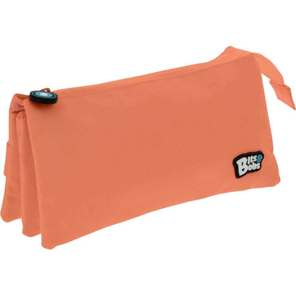 Grafoplás 37545483 3-Compartment Case, Coral Color, 23.5x12x14cm, Bits & Bobs
