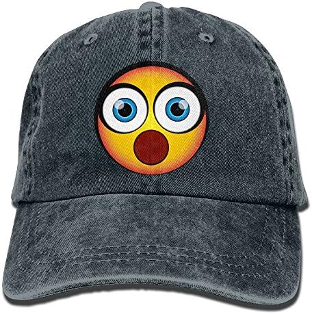 Johnflick Unisex Denim Hats,OMG Face Emoji,sports Cap,baseball Hats, Washed Denim Polo Style Baseball Cap Hat