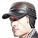 Molodo Men Winter Leather Fur Baseball Newsboy Cap Ear Flap Trapper Hunting Hat