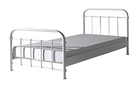 Vipack NYBE1214 Metallbett New York Liegefläche 120 x 200 cm, Circa 125 x 110 x 210 cm, weiß