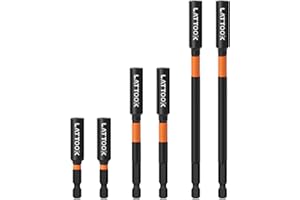 Drill Bit Extension Set, LATTOOK 6PCS Magnetic Drill Extension Bit Holder for Impact Driver, 1/4" Hex Shank Drill Bit Extender, 2.3'', 4'', 6'' Drill Bit Extension