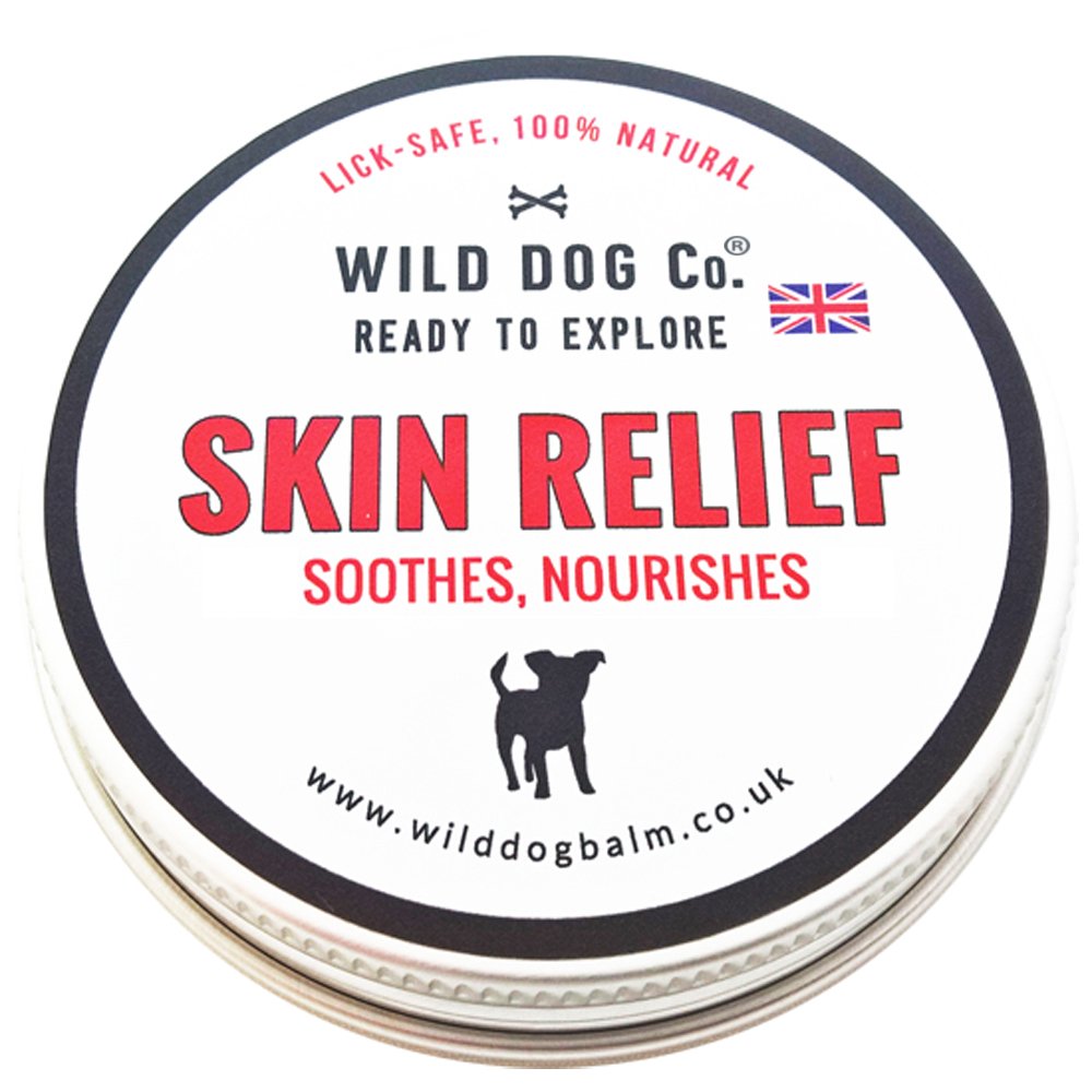 Itchy Allergy Skin Relief Balm for dogs instantly soothes itchy dogs, hot spots, dry, flaky, irritated skin, allergies, natural remedy, UK-made, moisturises dry elbows and flaky skin, 60g tin