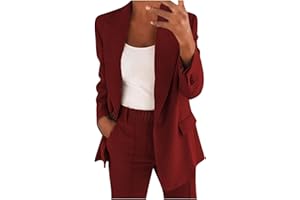 Womens Blazer Sets 2 Piece Outfits Dressy Pant Suit for Work Long Sleeve Jacket and Pants Casual Business Outfit