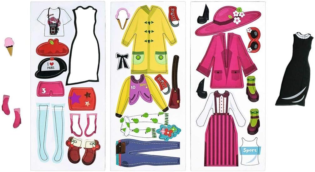 moses. 38073 Dressing Doll Magnetic Toy for Girls with 31 Clothes and Accessories, Multi-coloured, Small - Image 3