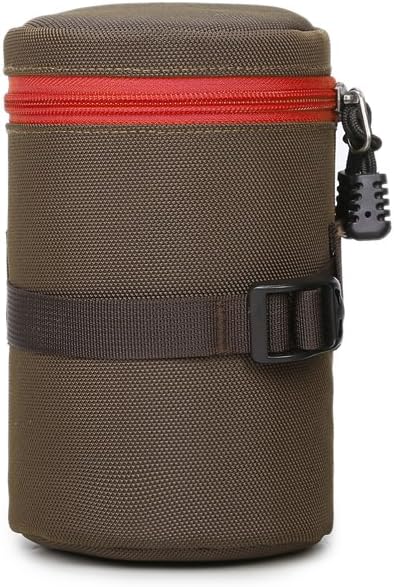 LaCyan Lens Protector Waterproof Lens Case for Canon 27-70 mm 85 mm, Nikon 28-300 mm 14-24 mm Camera Lens (Small, Brown)