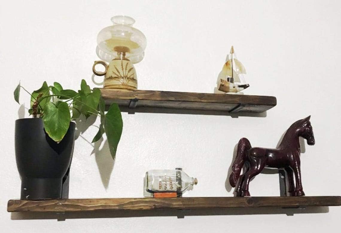 Shelf Brackets 10 Inch L Brackets Heavy Duty Gold Wall Brackets for Shelves Rustic Industrial Metal Wall Hanging Bracket for DIY Opening Shelves Screws Included: Home Improvement