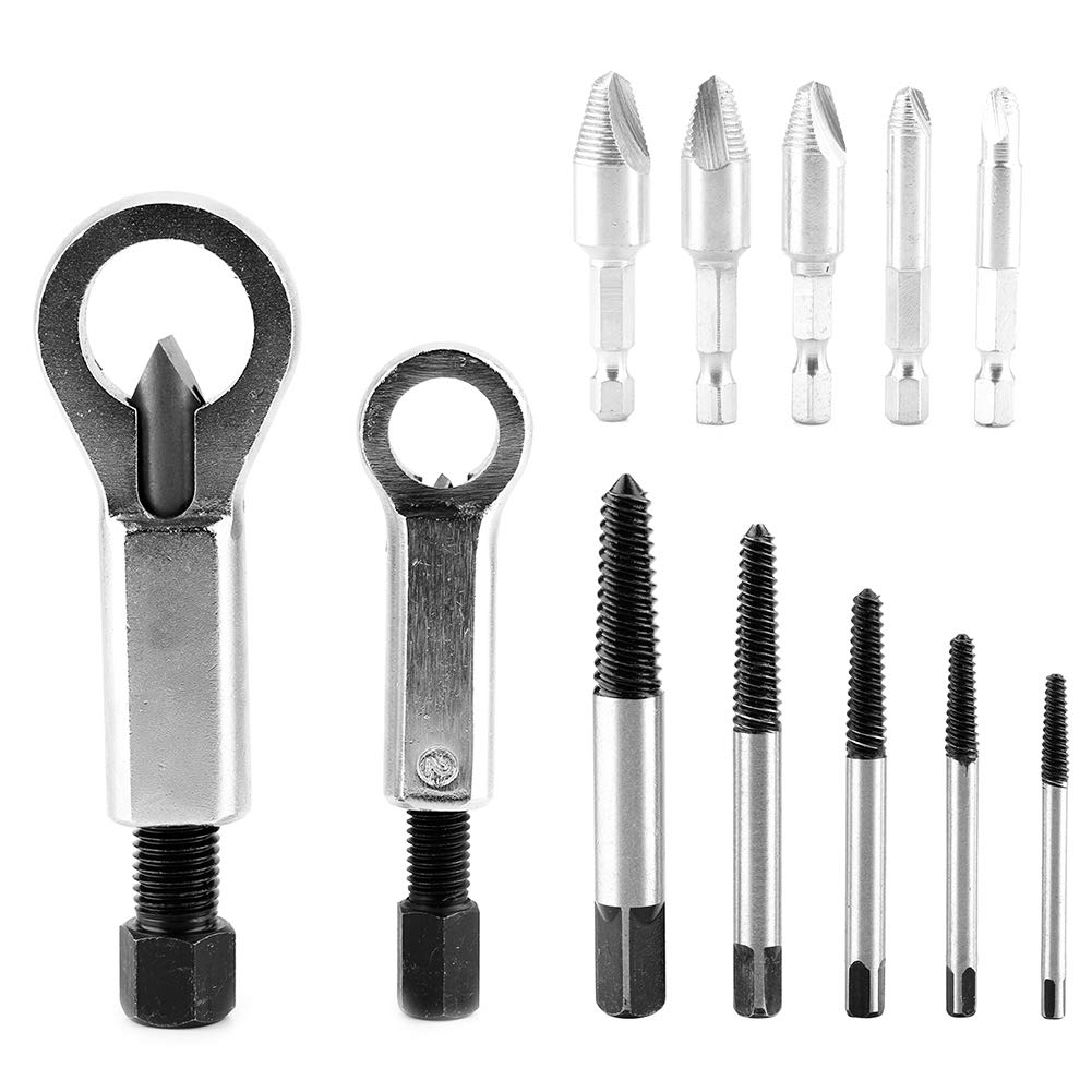 Nut Splitter Set, 12pcs Bolt Extractor Set Heavy Duty Bolt Nut Cracker Nut Removal Tool Nut Separator, for Rusted Damaged Bolt Screw Extractor Remover Tool