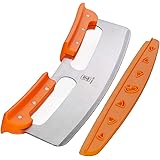 The Ultimate 14" Pizza Cutter/Slicer, Rocker Style. Very Sharp Knife Blade with Protective Cover/Sheath. Unique Design Provides a Safer Grip than a Mezzaluna Chopper. Premium HQ Stainless Steel