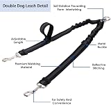 Kelivi Double Dog Lead Coupler 360° Tangle Free Heavy Duty Reflective 24in view 3