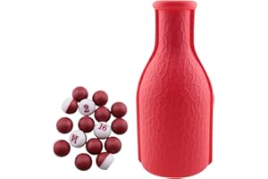 RLECS 1PC Billiard Pool Shaker Pool Snooker Billiard Table Kelly Pool Shaker Bottle with 16PCS Billiards Number Dice Tally Peas Red