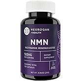 Neurogan NMN Supplement Capsules – Nicotinamide Adenine Dinucleotide Precursor Cellular Energy & Brain Focus Support – 500 mg High-Potency Nicotinamide Mononucleotide per Serving, 120 Count