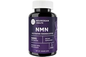 Neurogan NMN Supplement Capsules – Nicotinamide Adenine Dinucleotide Precursor Cellular Energy & Brain Focus Support – 500 mg High-Potency Nicotinamide Mononucleotide per Serving, 120 Count
