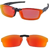 HILEEN Polarized Clip-on Sunglasses for Oakley Crosslink OX8027 53-17 for Men Women UV Protection-Fire Red