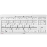 Cherry Stream Keyboard TKL, Wired Keyboard Without Number Pad, Whisper Quiet Keys, Unique Typing Feel, Slim Design, SX Scissor Switches, QWERTY, White-Gray