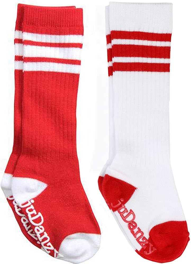 juDanzy Knee High Team Color Tube Socks for Toddler and Youth Boys and Girls (2 Pack): Clothing