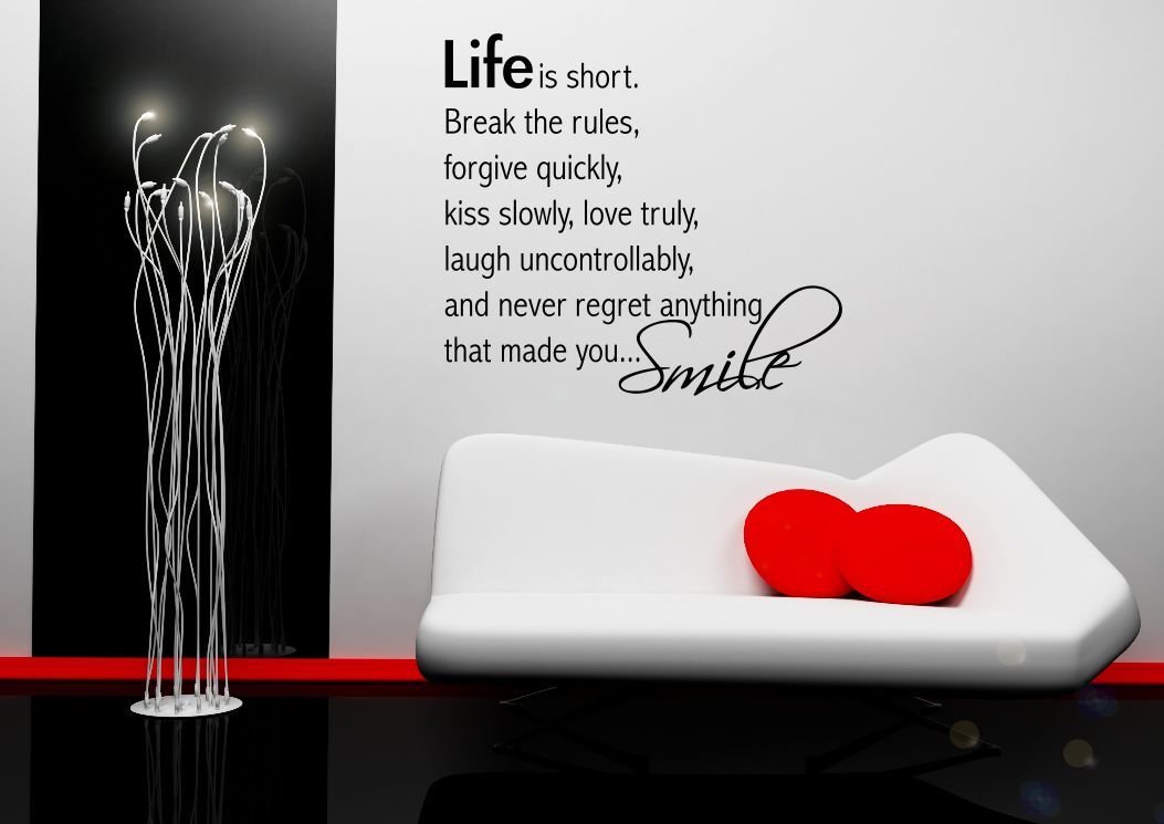 Life is short Wall Sticker Decal Transfer Mural Stencil Art Tattoo Print Poster WSD421