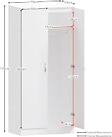 Vida Designs Riano 2 Door Wardrobe White 170H x 76W x 53D cm view 9