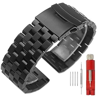 Amazon 22mm 時計バンド ステンレス メタル ブレス バンド 腕時計