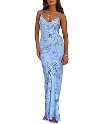 ABINGOO Women Vintage Spaghetti Strap Maxi Dress