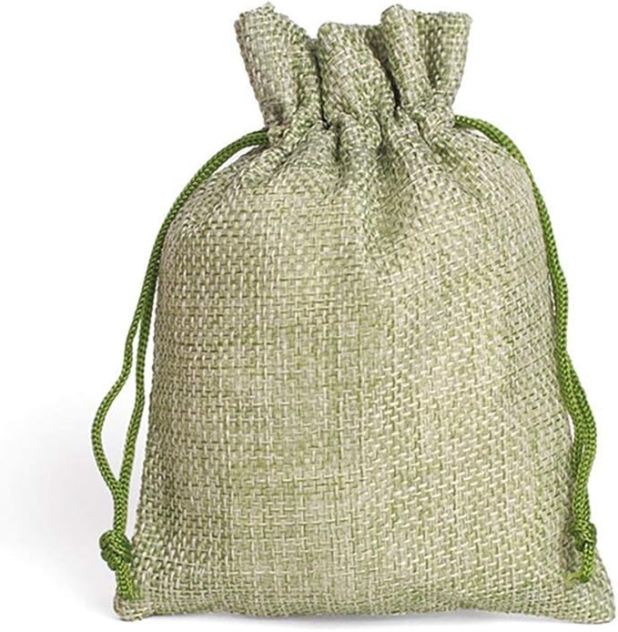 50Pcs Drawstring Burlap Gift Bag, 15x20cm Linen Bags Breathable Jewelry