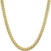 LIFETIME JEWELRY 4.5mm Cuban Link Chain Necklace for Women & Men 24k Gold Plated
