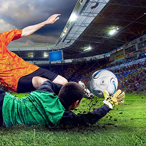 SHOKE Soccer Ball Size 5 Thermal-Bonding Hold Air, Water-Resistant Match Soccer Balls for Training Sports Rebound Height 51.18-53.15 inch